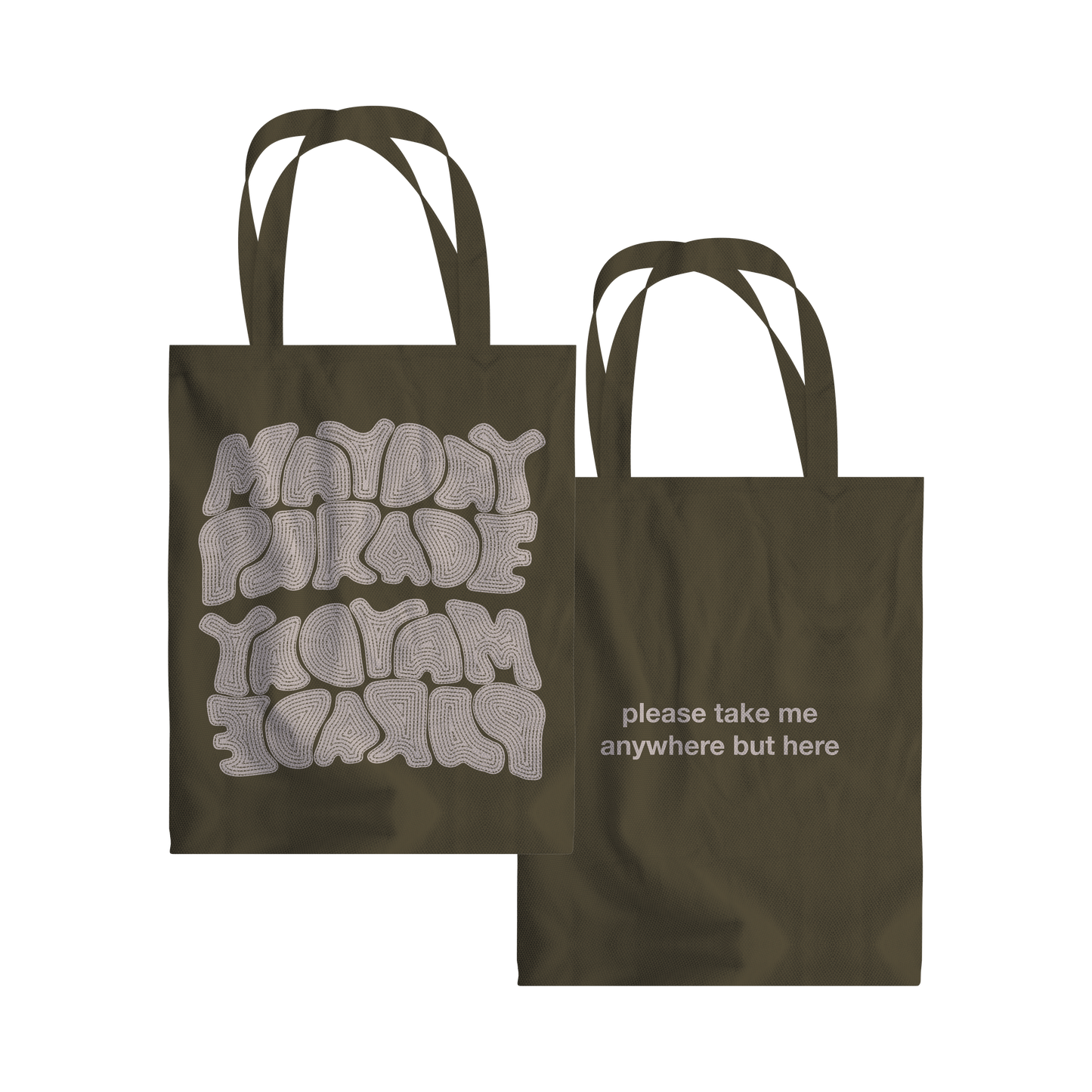 STITCH OLIVE GREEN TOTE BAG