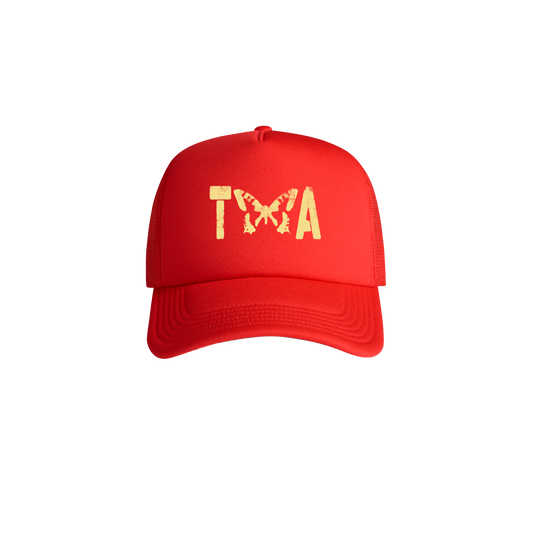 BUTTERFLY RED TRUCKER CAP
